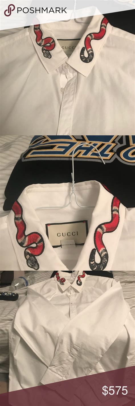 gucci shirt snake collar|gucci dress shirt snake.